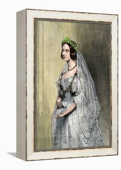 Queen Victoria on Her Wedding Day-null-Framed Premier Image Canvas