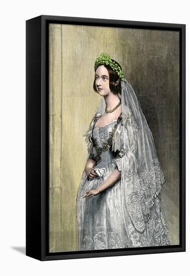 Queen Victoria on Her Wedding Day-null-Framed Premier Image Canvas