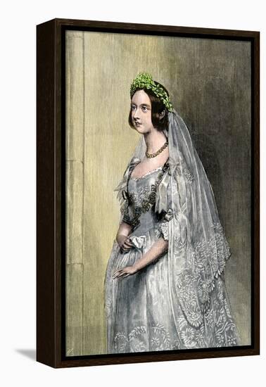 Queen Victoria on Her Wedding Day-null-Framed Premier Image Canvas
