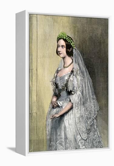 Queen Victoria on Her Wedding Day-null-Framed Premier Image Canvas