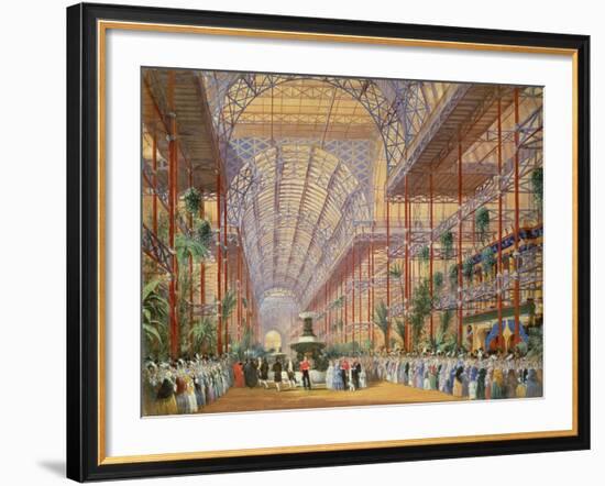 Queen Victoria Opening the 1862 Exhibition after Crystal Palace Moved to Sydenham-Joseph Nash-Framed Giclee Print