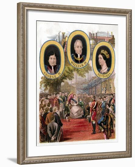 Queen Victoria Opening the Great Exhibition, Crystal Palace, London, May 1851-null-Framed Giclee Print