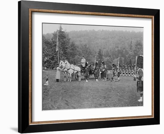 Queen Victoria Presenting Colours to the Cameron Highlanders, 1873 (B/W Photo)-English Photographer-Framed Giclee Print