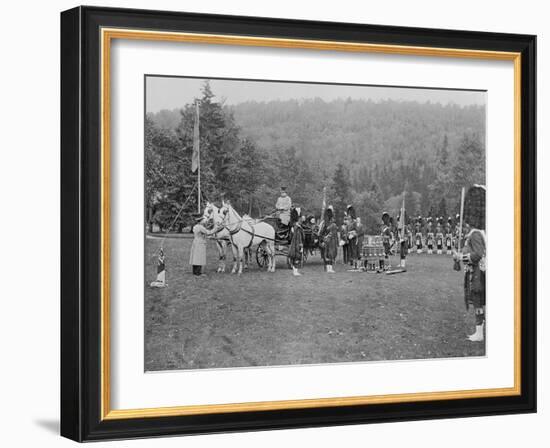 Queen Victoria Presenting Colours to the Cameron Highlanders, 1873 (B/W Photo)-English Photographer-Framed Giclee Print