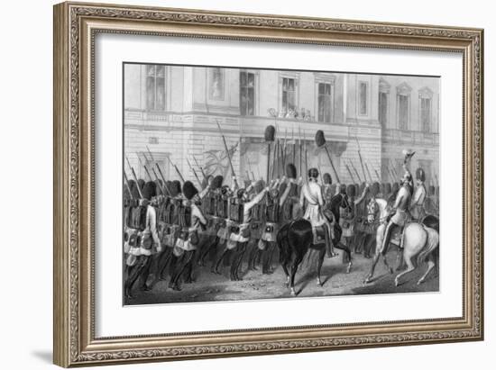 Queen Victoria Receiving the Guards at Buckingham Palace, 1857-G Greatbach-Framed Giclee Print