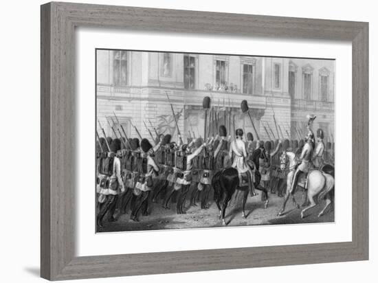 Queen Victoria Receiving the Guards at Buckingham Palace, 1857-G Greatbach-Framed Giclee Print