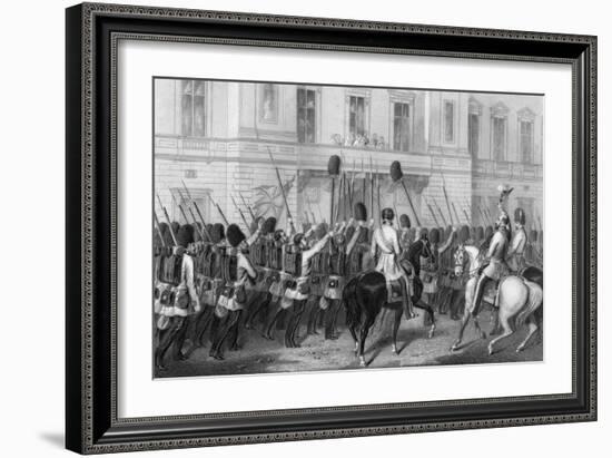 Queen Victoria Receiving the Guards at Buckingham Palace, 1857-G Greatbach-Framed Giclee Print
