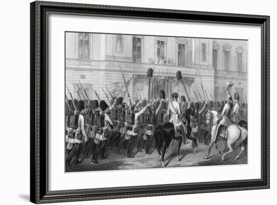 Queen Victoria Receiving the Guards at Buckingham Palace, 1857-G Greatbach-Framed Premium Giclee Print