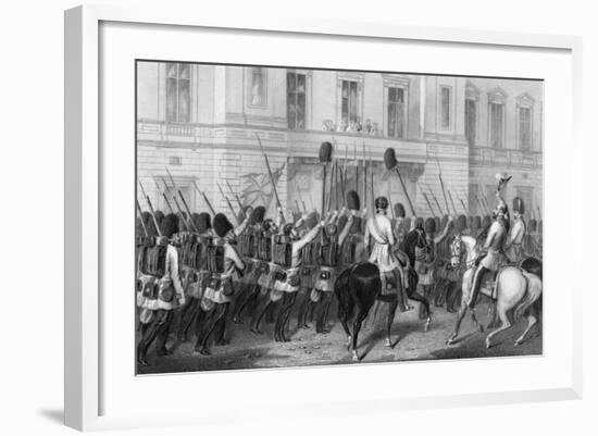 Queen Victoria Receiving the Guards at Buckingham Palace, 1857-G Greatbach-Framed Premium Giclee Print