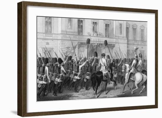 Queen Victoria Receiving the Guards at Buckingham Palace, 1857-G Greatbach-Framed Premium Giclee Print