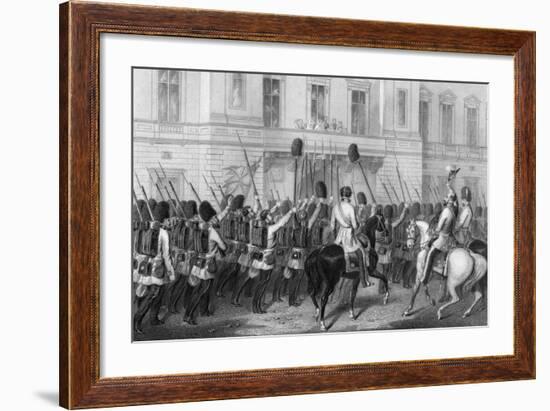 Queen Victoria Receiving the Guards at Buckingham Palace, 1857-G Greatbach-Framed Premium Giclee Print