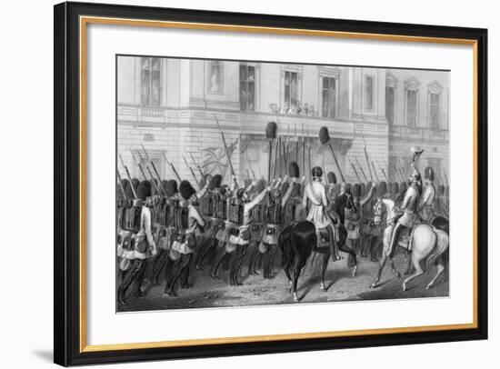 Queen Victoria Receiving the Guards at Buckingham Palace, 1857-G Greatbach-Framed Premium Giclee Print