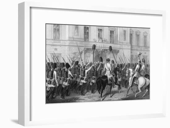 Queen Victoria Receiving the Guards at Buckingham Palace, 1857-G Greatbach-Framed Premium Giclee Print