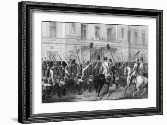 Queen Victoria Receiving the Guards at Buckingham Palace, 1857-G Greatbach-Framed Premium Giclee Print