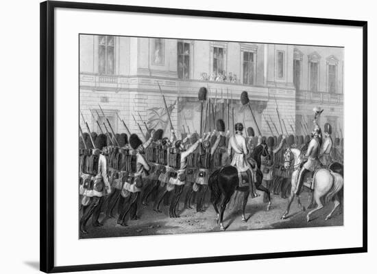 Queen Victoria Receiving the Guards at Buckingham Palace, 1857-G Greatbach-Framed Giclee Print