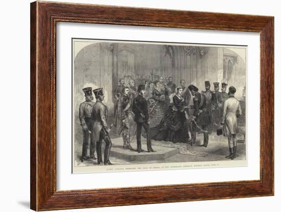 Queen Victoria Receiving the Shah of Persia at the Sovereign's Entrance, Windsor Castle, 20 June-Arthur Hopkins-Framed Giclee Print