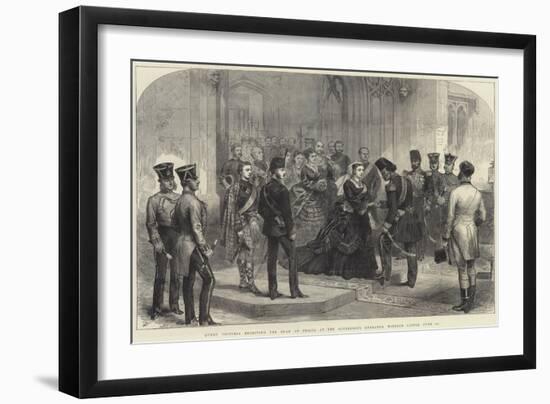 Queen Victoria Receiving the Shah of Persia at the Sovereign's Entrance, Windsor Castle, 20 June-Arthur Hopkins-Framed Giclee Print