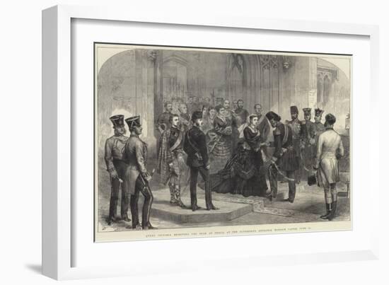 Queen Victoria Receiving the Shah of Persia at the Sovereign's Entrance, Windsor Castle, 20 June-Arthur Hopkins-Framed Giclee Print