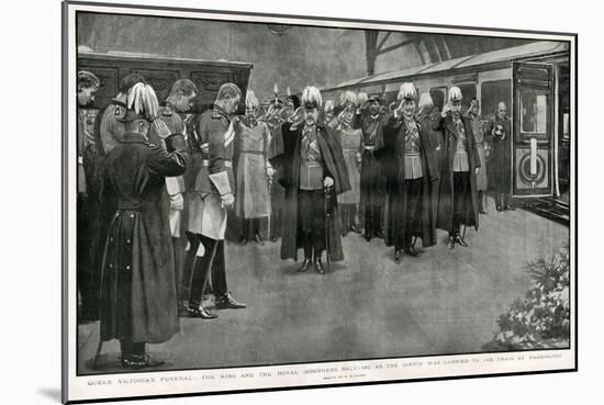 Queen Victoria's Coffin at Paddington Station-H.m. Paget-Mounted Art Print