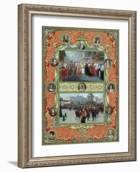 Queen Victoria's Coronation, 1837 and Golden Jubilee, 1887-null-Framed Giclee Print