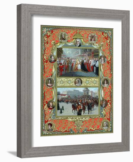 Queen Victoria's Coronation, 1837 and Golden Jubilee, 1887-null-Framed Giclee Print