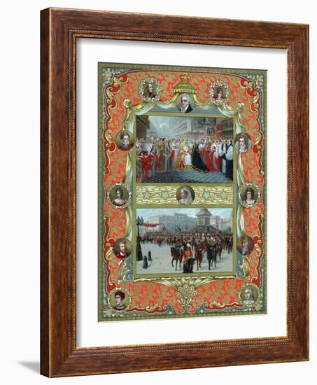 Queen Victoria's Coronation, 1837 and Golden Jubilee, 1887-null-Framed Giclee Print