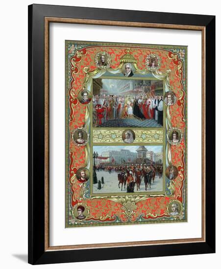 Queen Victoria's Coronation, 1837 and Golden Jubilee, 1887-null-Framed Giclee Print