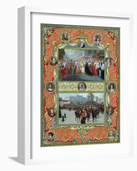 Queen Victoria's Coronation, 1837 and Golden Jubilee, 1887-null-Framed Giclee Print