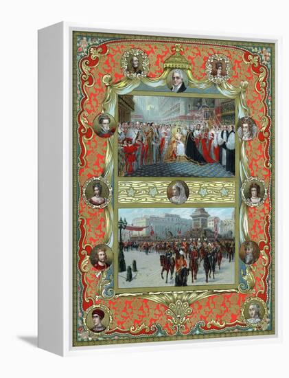 Queen Victoria's Coronation, 1837 and Golden Jubilee, 1887-null-Framed Premier Image Canvas