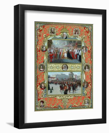 Queen Victoria's Coronation, 1837 and Golden Jubilee, 1887-null-Framed Giclee Print