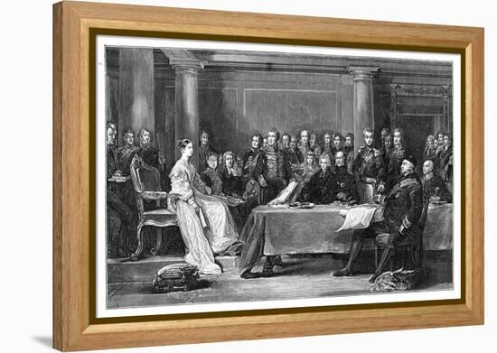 Queen Victoria's First Council, C1837-David Wilkie-Framed Premier Image Canvas