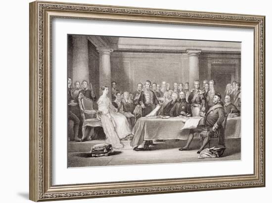 Queen Victoria's First Council, Kensington Palace, 21 June 1837, from 'Illustrations of English…-Sir David Wilkie-Framed Giclee Print