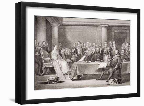 Queen Victoria's First Council, Kensington Palace, 21 June 1837, from 'Illustrations of English…-Sir David Wilkie-Framed Giclee Print
