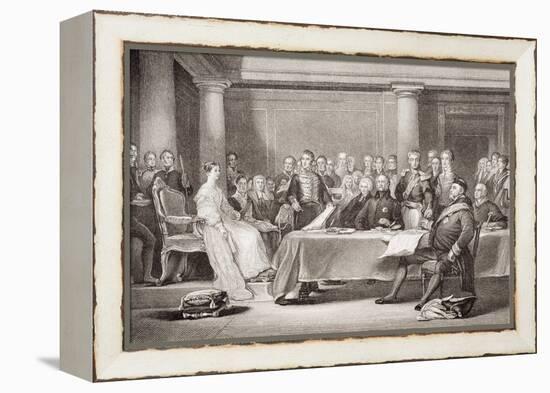 Queen Victoria's First Council, Kensington Palace, 21 June 1837, from 'Illustrations of English…-Sir David Wilkie-Framed Premier Image Canvas