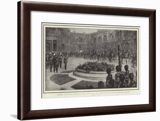 Queen Victoria's Funeral, the Coffin on the Gun-Carriage Leaving Osborne House-William T. Maud-Framed Giclee Print