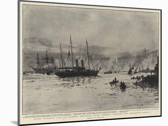 Queen Victoria's Last Sea Journey, the Royal Yacht Alberta, Steaming into Portsmouth Harbour-William Lionel Wyllie-Mounted Giclee Print