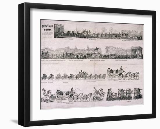 Queen Victoria's Procession Through the City of London, C1844-null-Framed Giclee Print
