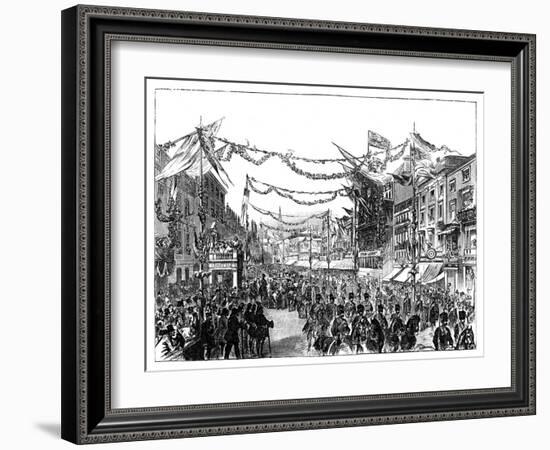 Queen Victoria's Visit to Birmingham, 1858-null-Framed Giclee Print