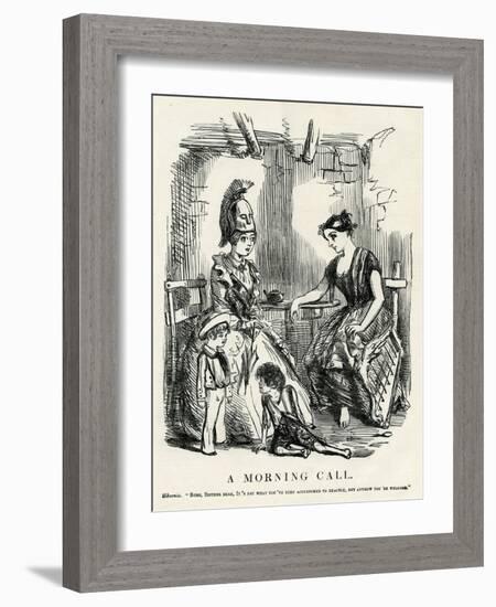 Queen Victoria Visiting a Family in Ireland-John Leech-Framed Art Print