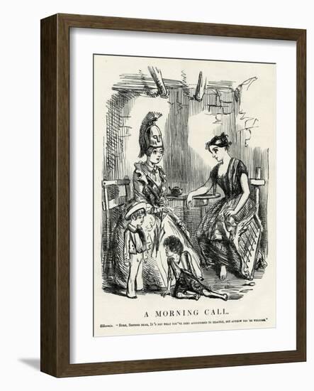 Queen Victoria Visiting a Family in Ireland-John Leech-Framed Art Print