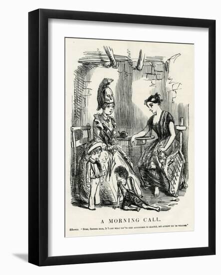 Queen Victoria Visiting a Family in Ireland-John Leech-Framed Art Print