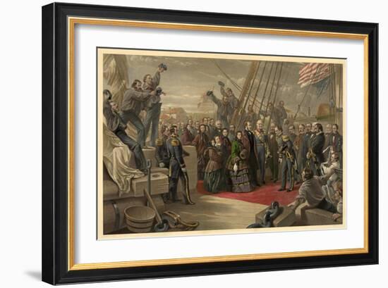 Queen Victoria Visiting HMS Resolute, 16th December, 1856, Published 1859-William 'Crimea' Simpson-Framed Giclee Print