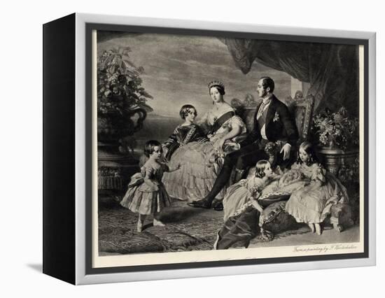 Queen Victoria with Albert and Five Children-null-Framed Premier Image Canvas