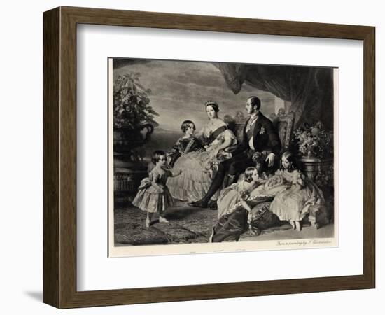 Queen Victoria with Albert and Five Children-null-Framed Photographic Print