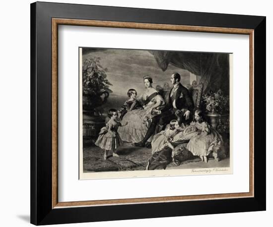 Queen Victoria with Albert and Five Children-null-Framed Photographic Print