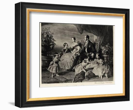 Queen Victoria with Albert and Five Children-null-Framed Photographic Print