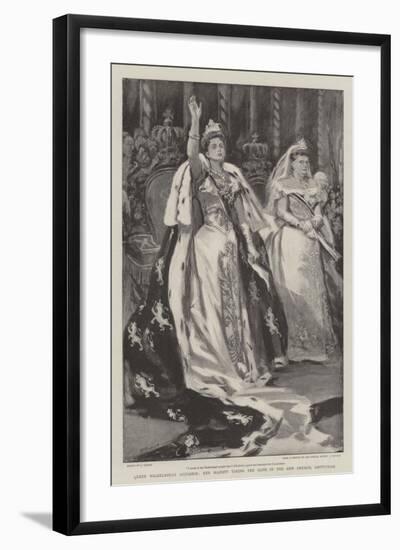 Queen Wilhelmina's Accession, Her Majesty Taking the Oath in the New Church, Amsterdam-null-Framed Giclee Print