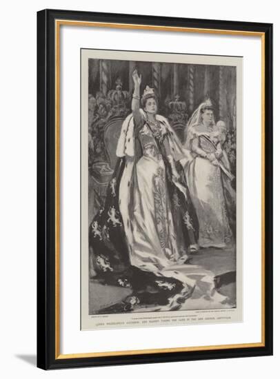 Queen Wilhelmina's Accession, Her Majesty Taking the Oath in the New Church, Amsterdam-null-Framed Giclee Print