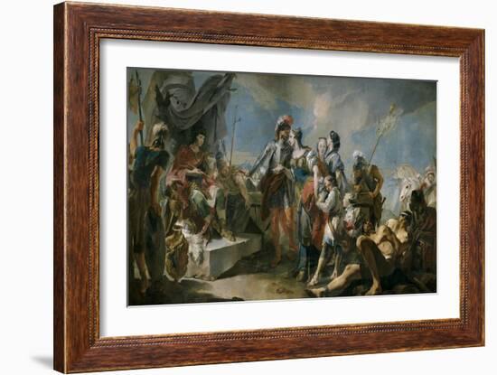 Queen Zenobia before Emperor Aurelian, 1717-Giandomenico Tiepolo-Framed Giclee Print