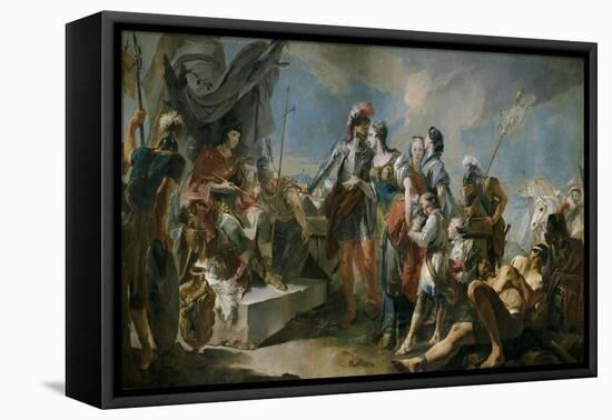 Queen Zenobia before Emperor Aurelian, 1717-Giandomenico Tiepolo-Framed Premier Image Canvas